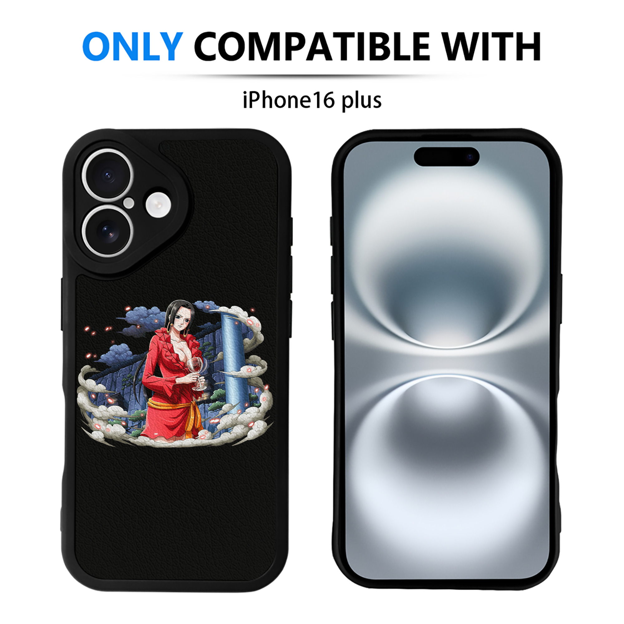 （画像用） ワンピース ボア・ハンコック ONE PIECE Boa·Hancock 【iPhone 16シリーズ対応】シリコンスマホケース（レザー調） 材質：シリコン